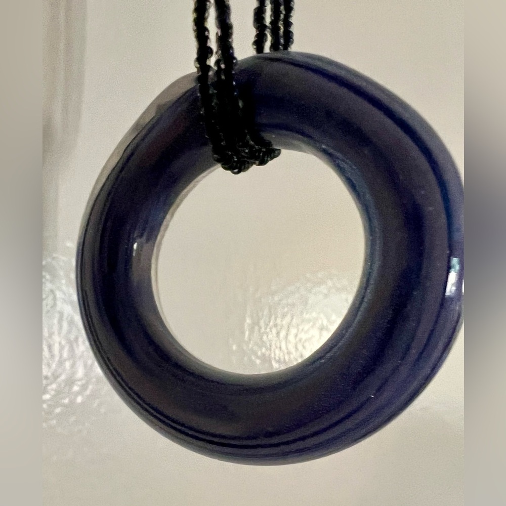 Hand blown Murano Glass Deep Blue Beaded Necklace